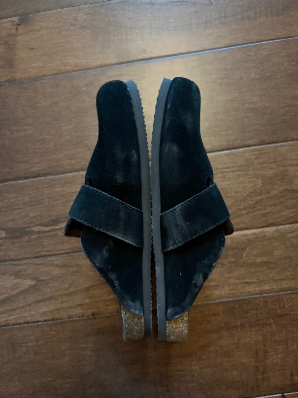 White Mountain Black Suede Buckle Clogs - Picture 2 of 3